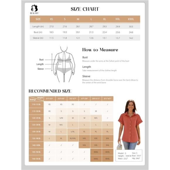 Women's Apricot Short Sleeve Shirts V‎ Neck Collared Button Down Shirt Tops - Picture 6 of 6